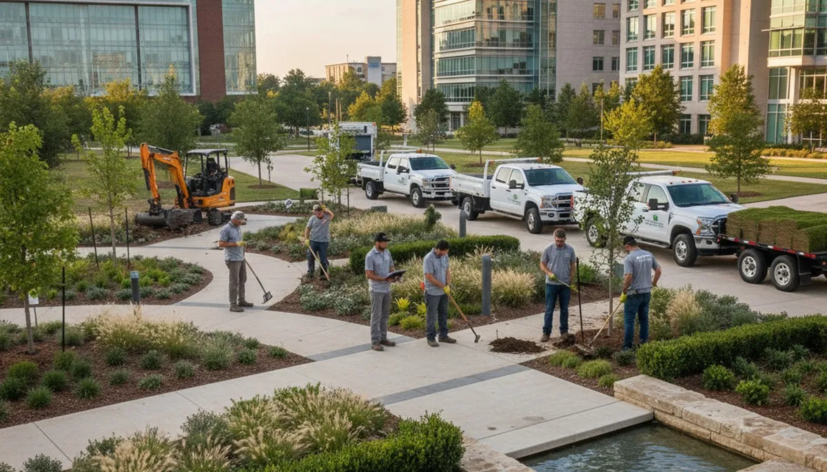 Arlington, TX landscaping team providing professional lawn care and yard maintenance services